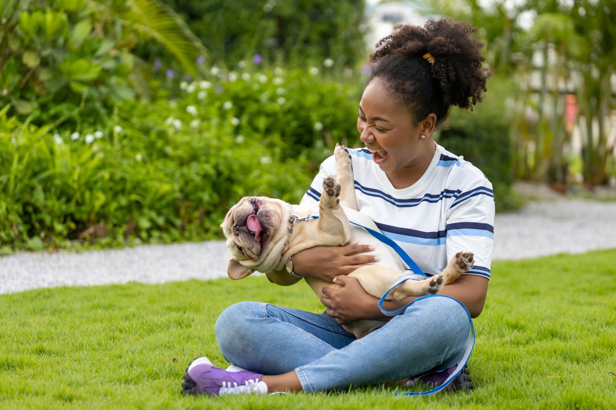 Adopter meeting an animal at the shelter