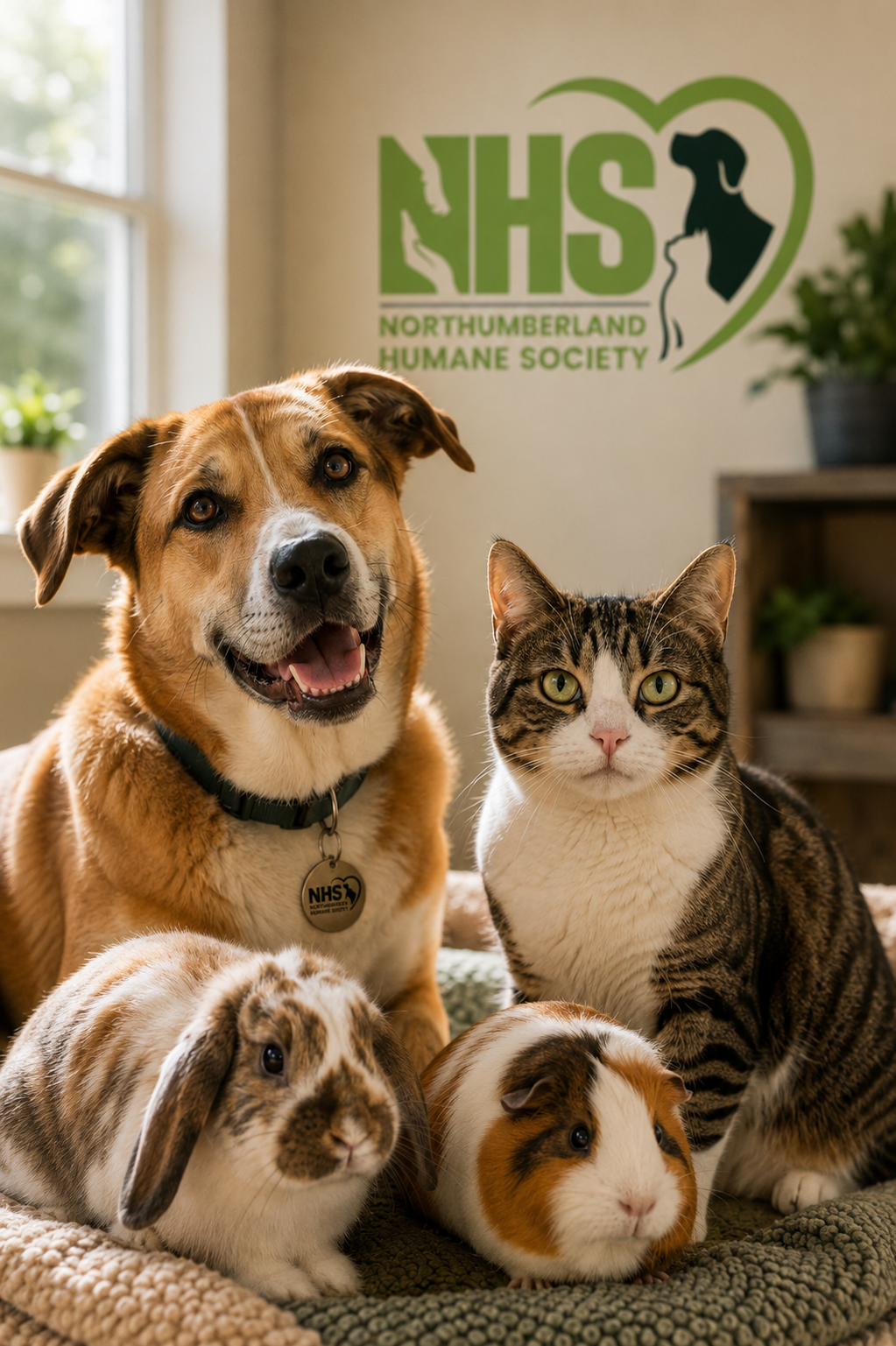 NHS staff and volunteers with animals