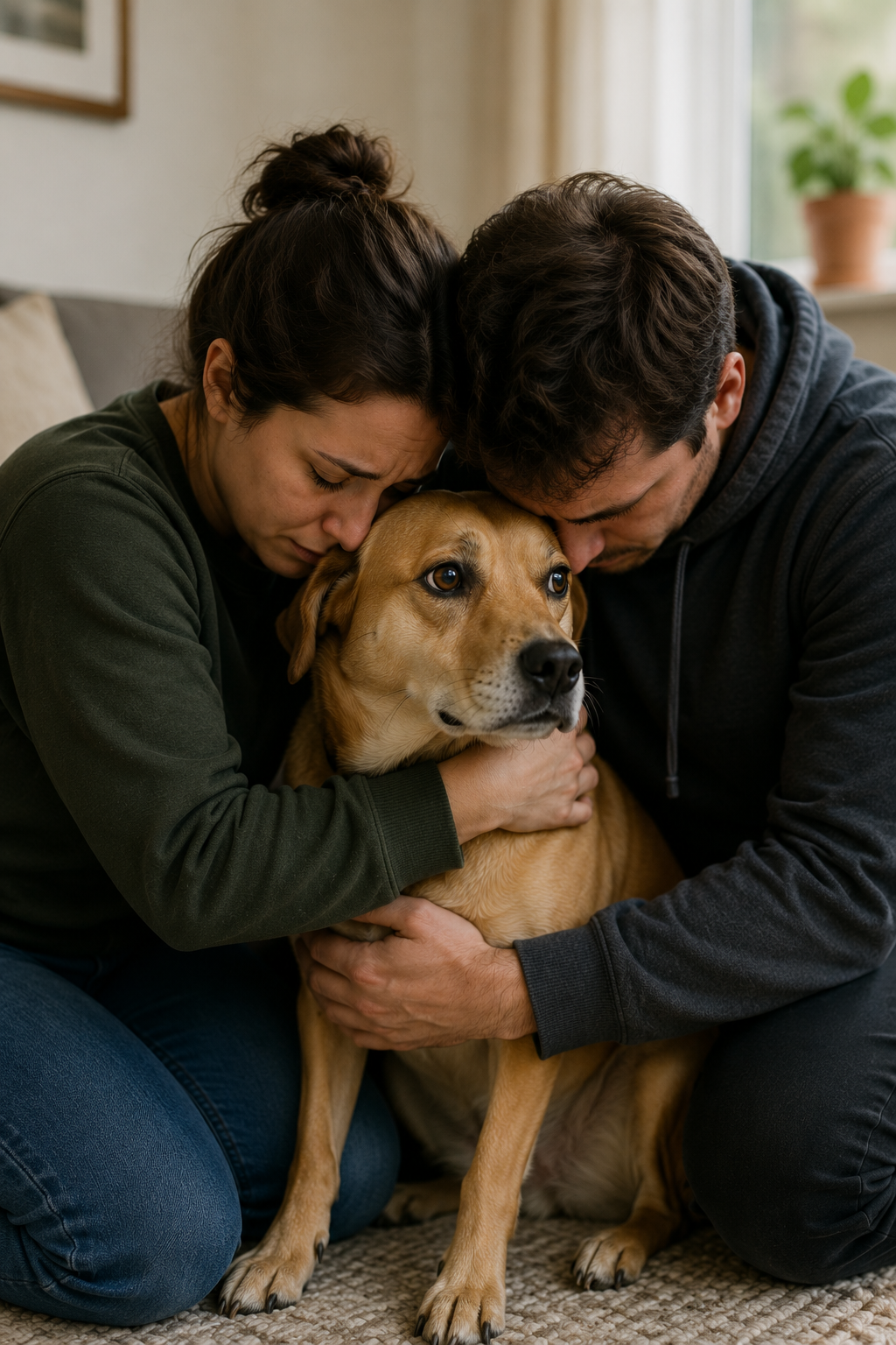 Pet owner with animal and compassionate support